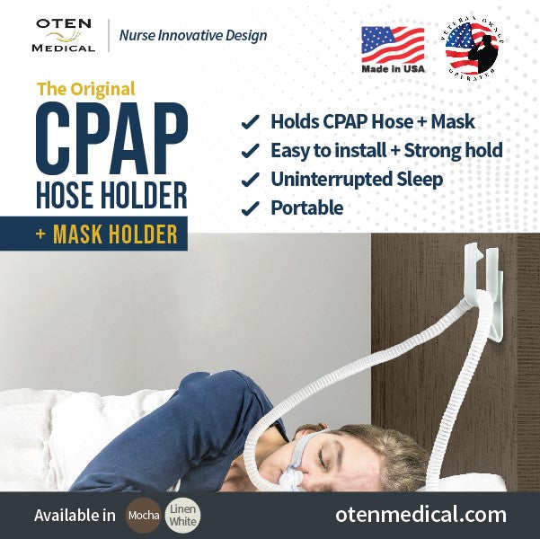 cpap, cpap hose, cpap machine, sleep apnea, cpap hose holder, snoring